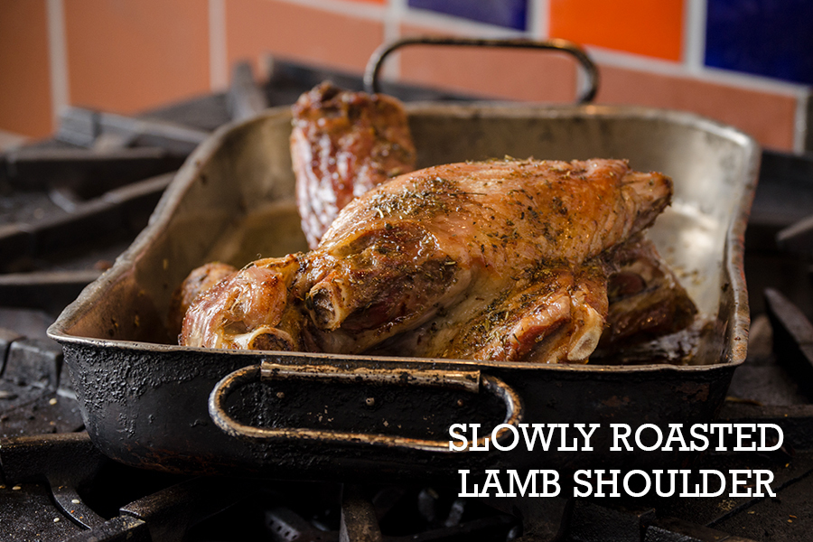 Slow roasted lamb shoulder