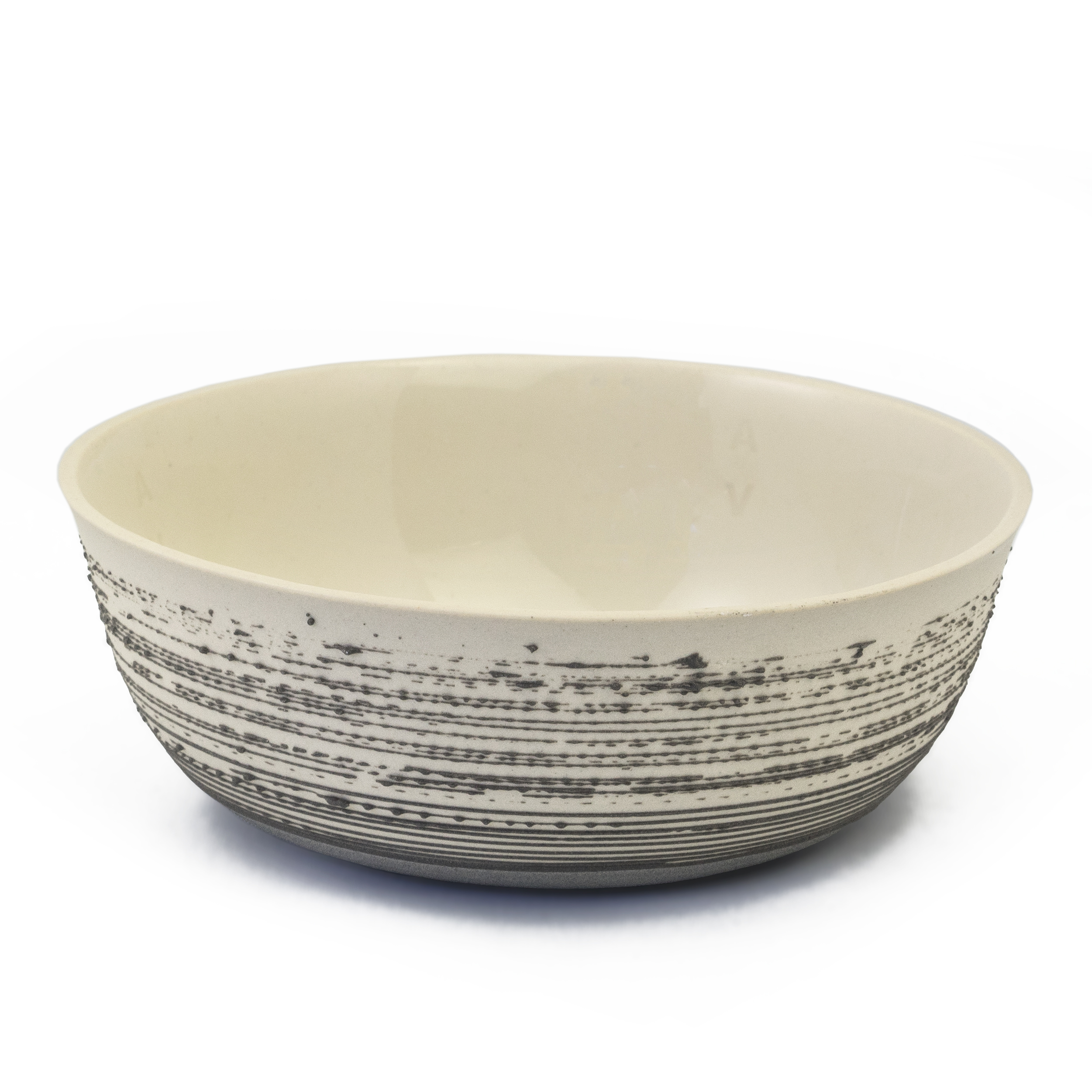 Skal Bowl- Cream with slate accent