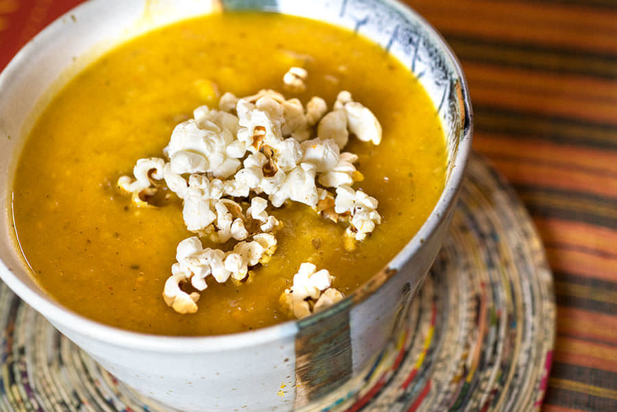 Butternut Soup With Popcorn