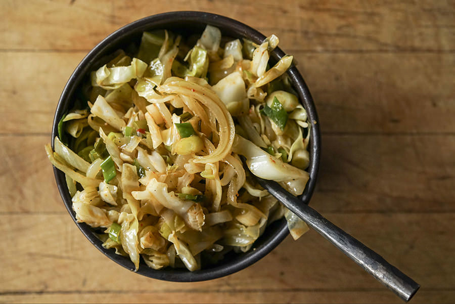 Cabbage Sautéed with Cajun Spices