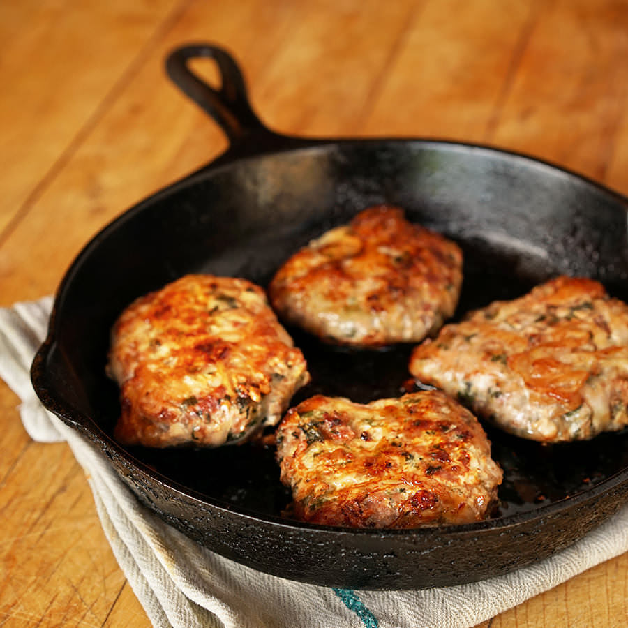 Caillettes hand-pressed sausage patties