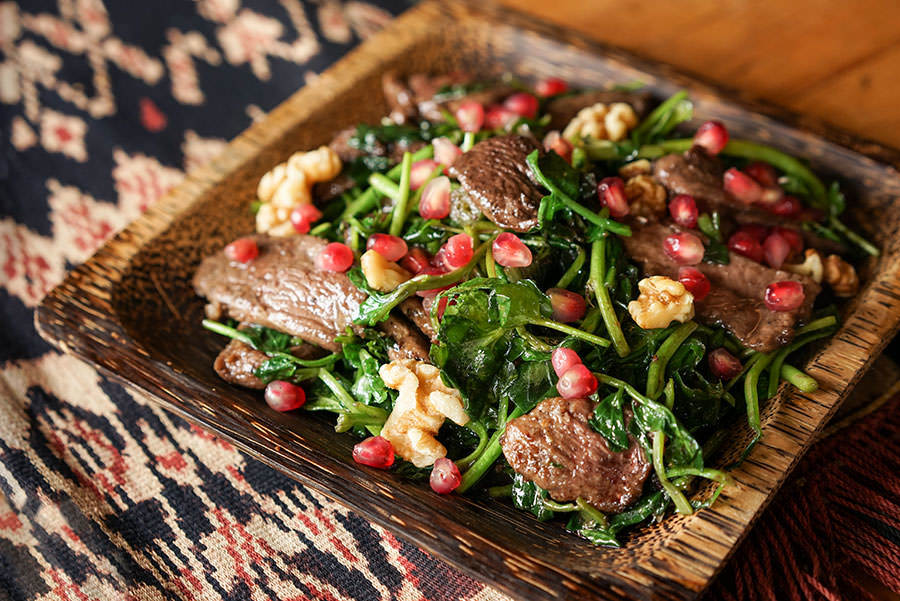 Duck with Watercress and Pomegranate