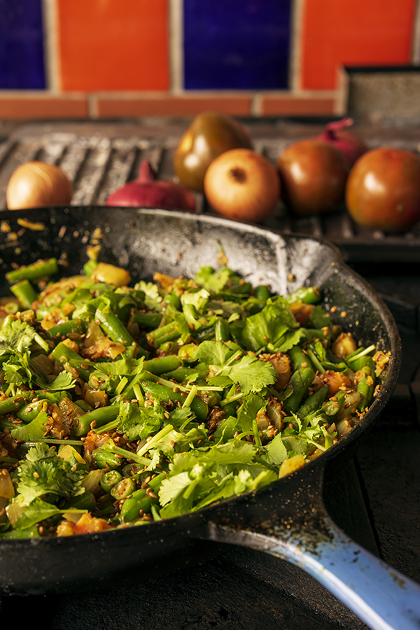 Green bean Sabzi with sesame