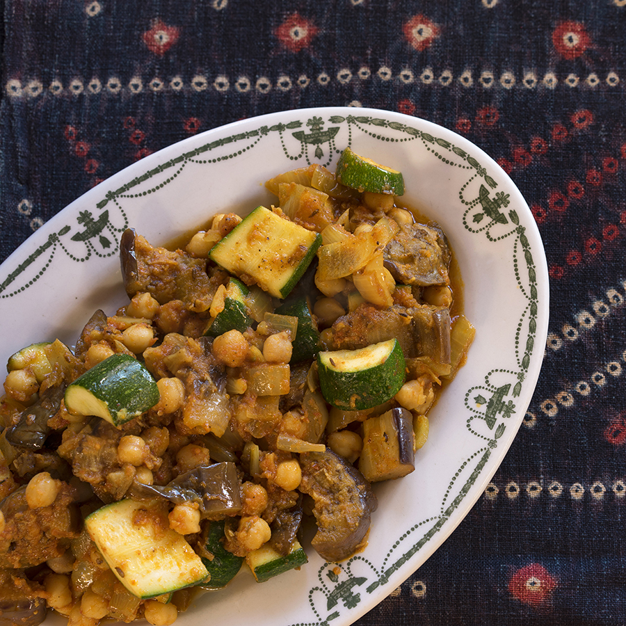 Eggplant, Squash and Chickpea Curry