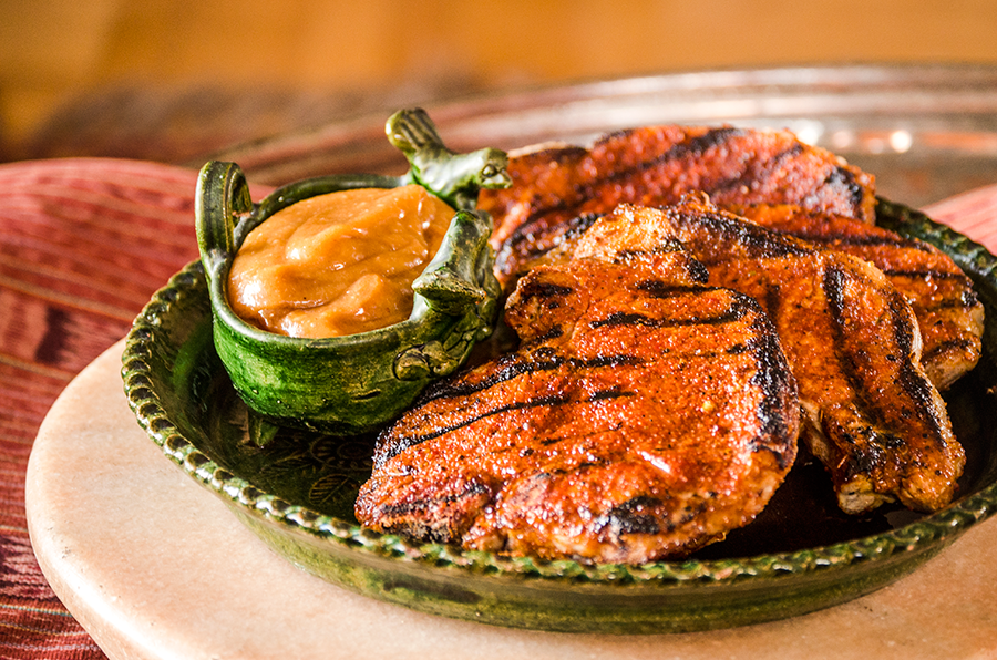 Cajun Pork Chops with Guava Aioli