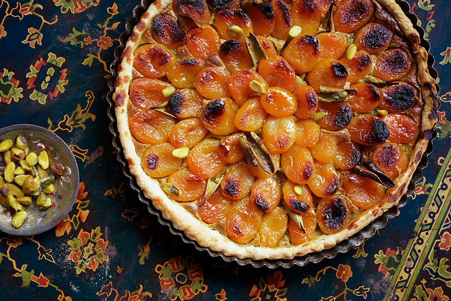 Dry Apricot And Pistachio Tart