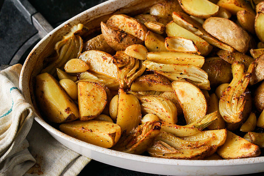 Gorria Pepper Roasted-Potatoes with Fennel