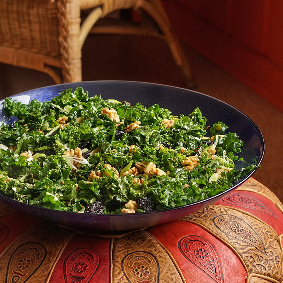 Kale Salad With Cherries And Walnuts