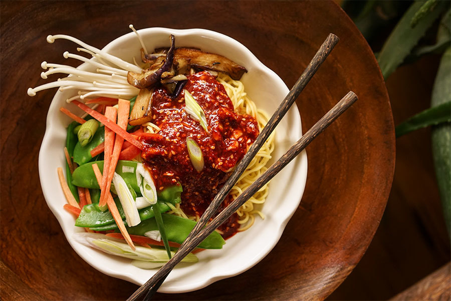 Korean Vegetable And Noodle Bowl