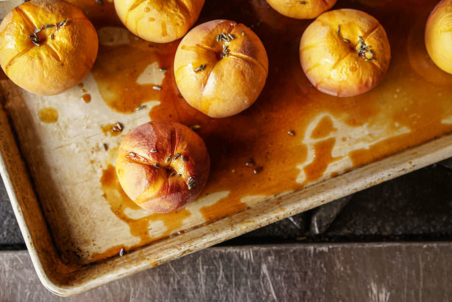 Roasted Peaches with Lavender