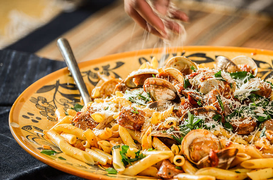 Penne with Sausage and Clam Sauce