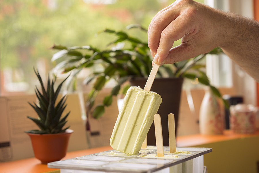 Coconut milk and lime popsicles
