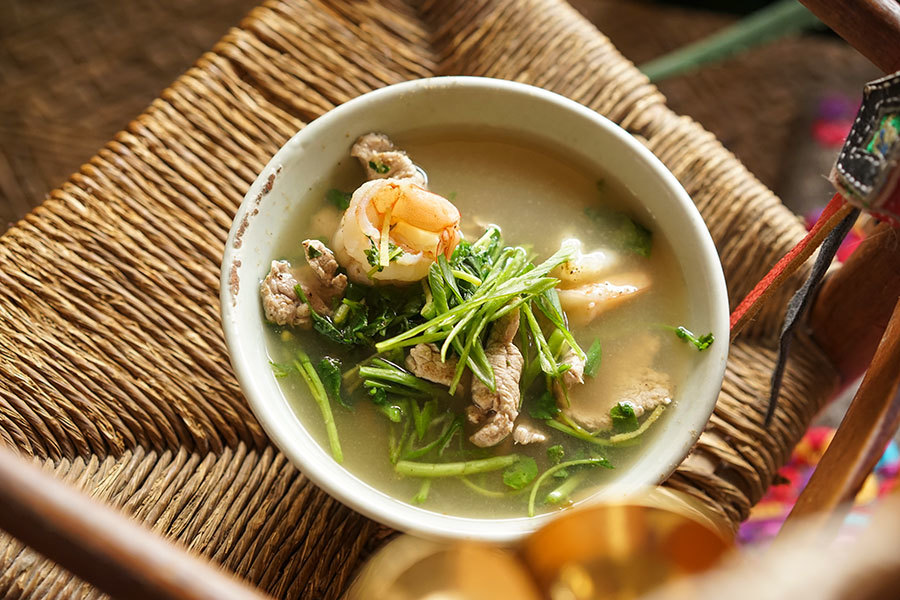 Pork Watercress And Shrimp Soup