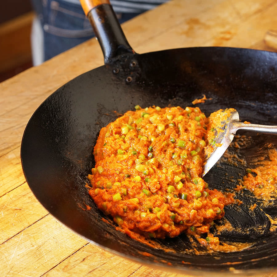 Refried Squash with Garlic Scapes