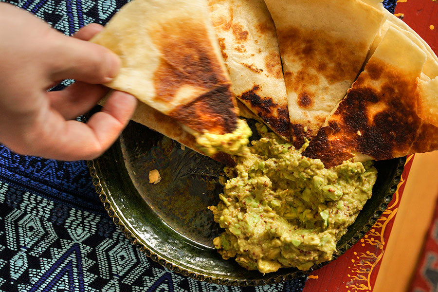 Roasted Cumin Quesadilla With Guacamole