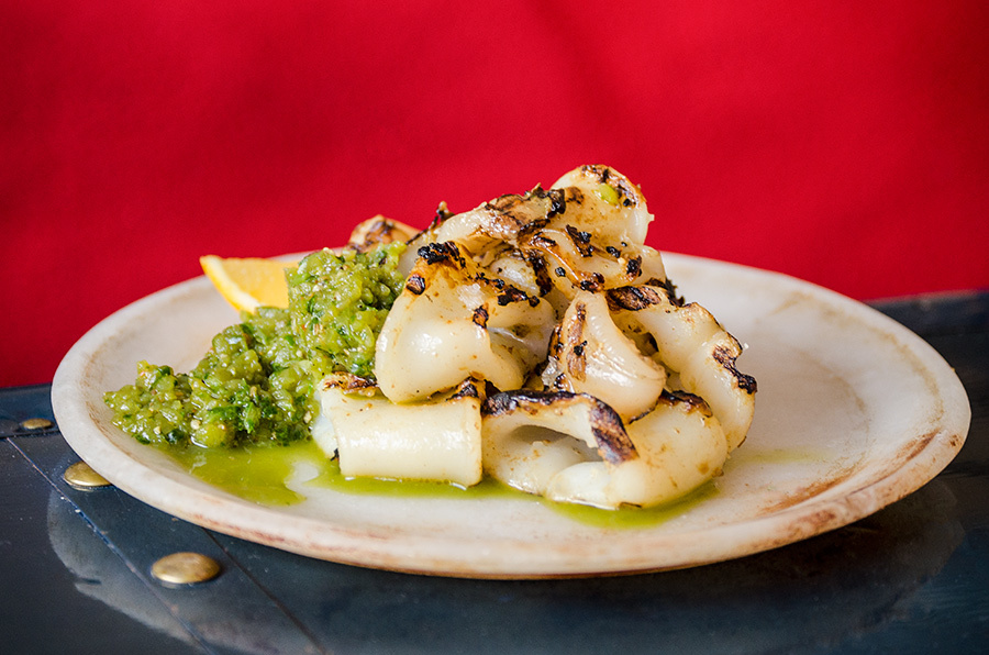 Satay Grilled Squid And Salsa