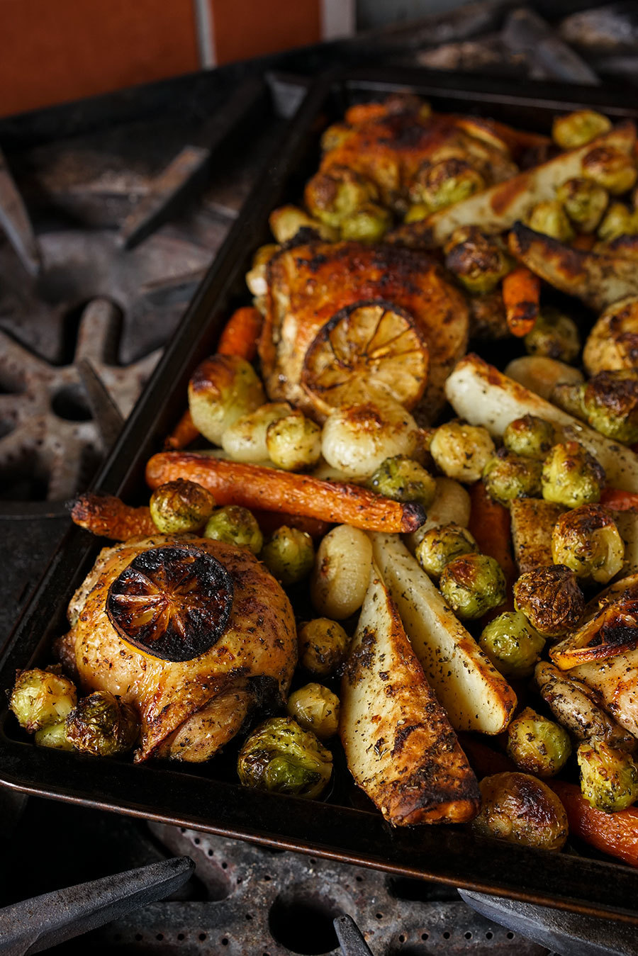 Sheet Pan Chicken And Vegetables With Tzatziki Spices