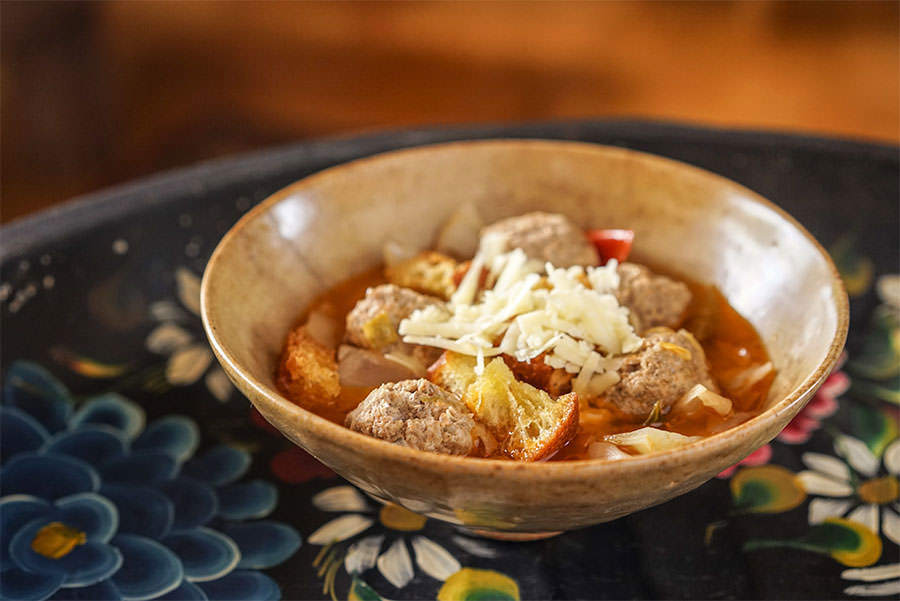 Cabbage and Meatball Soup