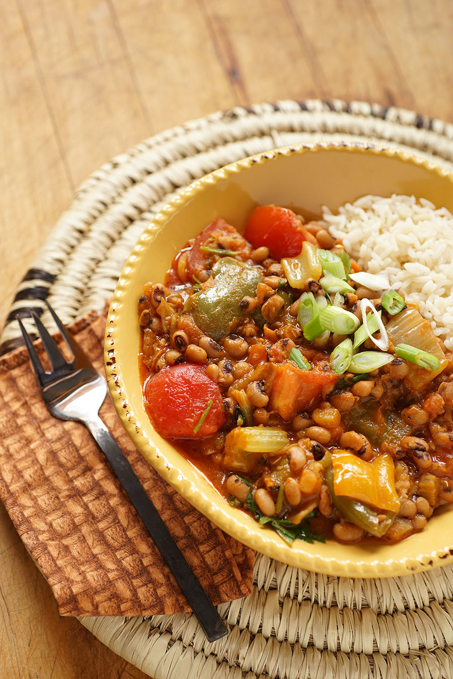 Stewed Cajun Vegetables And Black Eyed Peas