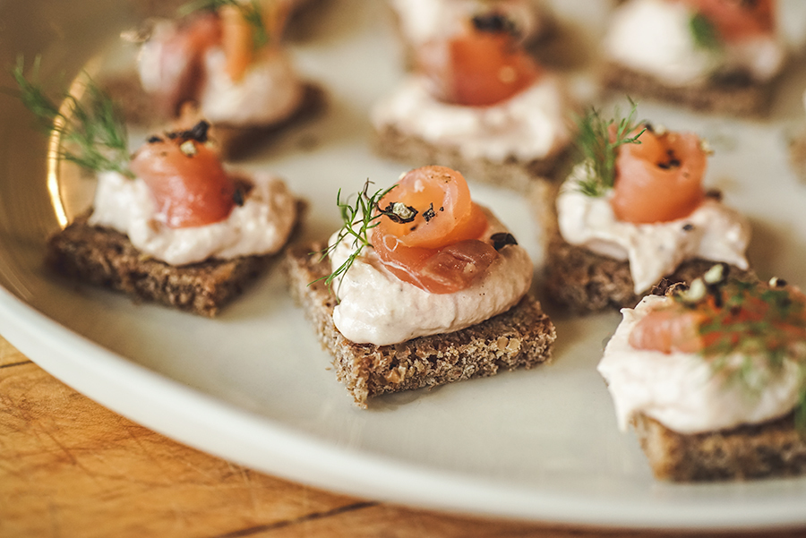 Scotch & Salmon Mousse Canapés 