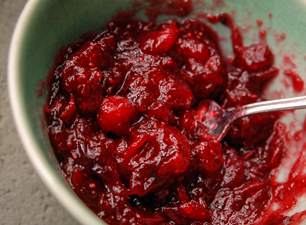 Cranberry chutney with chai spices