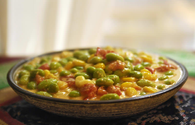 Corn and Edamame Curry