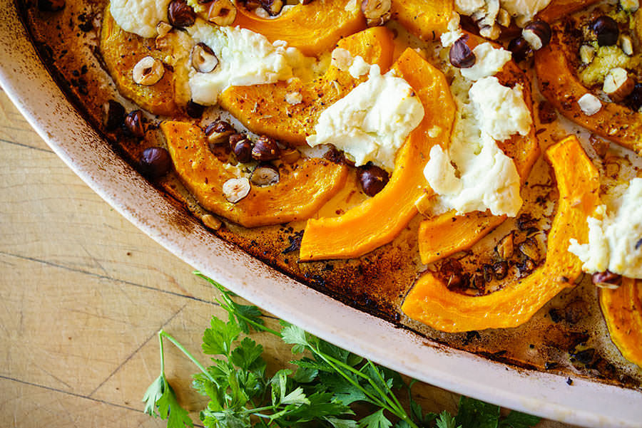 Roast Squash with Goat Cheese