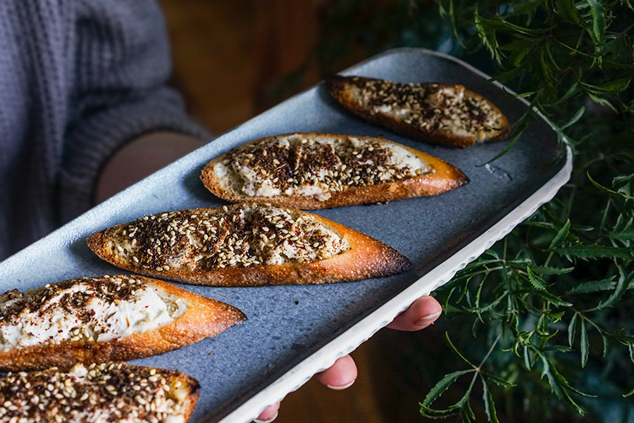 Nordic Zaatar Goat Cheese Crostini