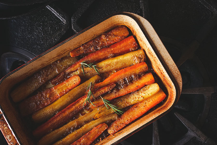 Roasted maple syrup carrots