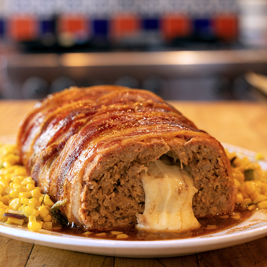 Cali-Mex cheese and bacon meatloaf