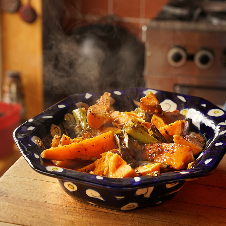 Sweet Potatoes Steamed in Duck Fat