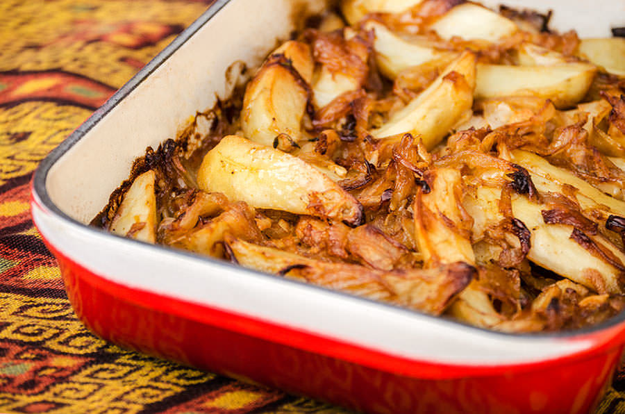 Simmered Potatoes and Spanish Onions