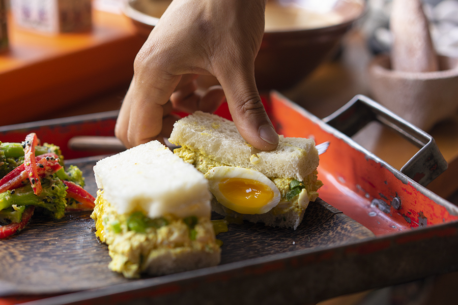 Japanese curry egg sandwich