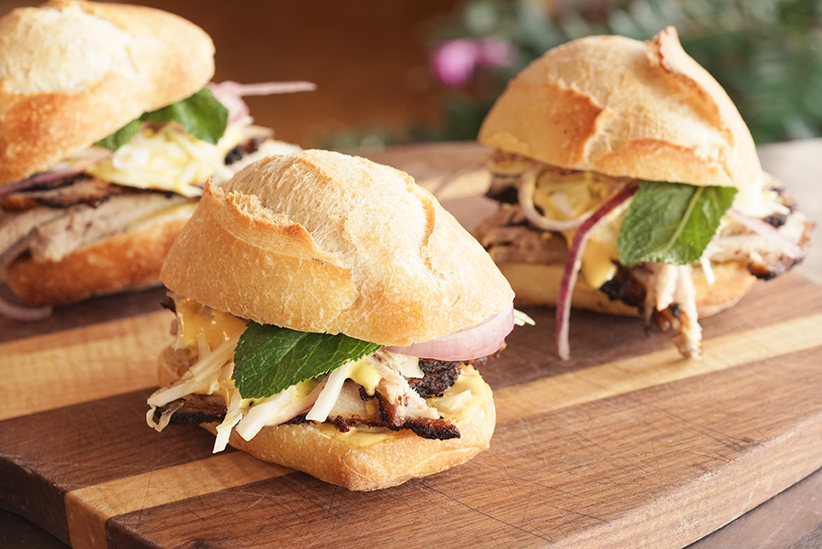 Peruvian style pork sandwich