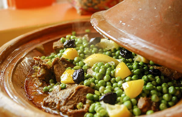  Lamb and Pea Tajine with Preserved Lemons