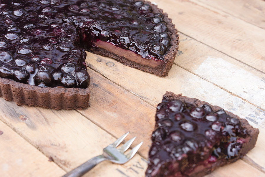 Buckwheat, dark chocolate, blueberry tart 