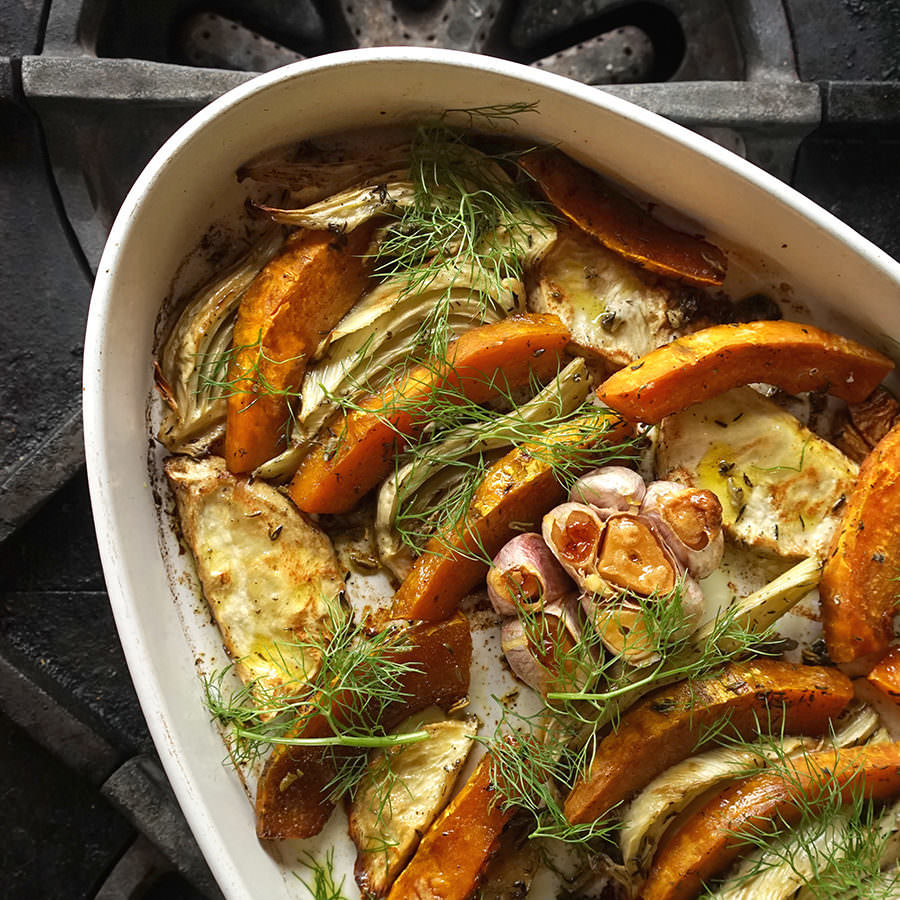 Squash, Fennel and Celery Root Tian