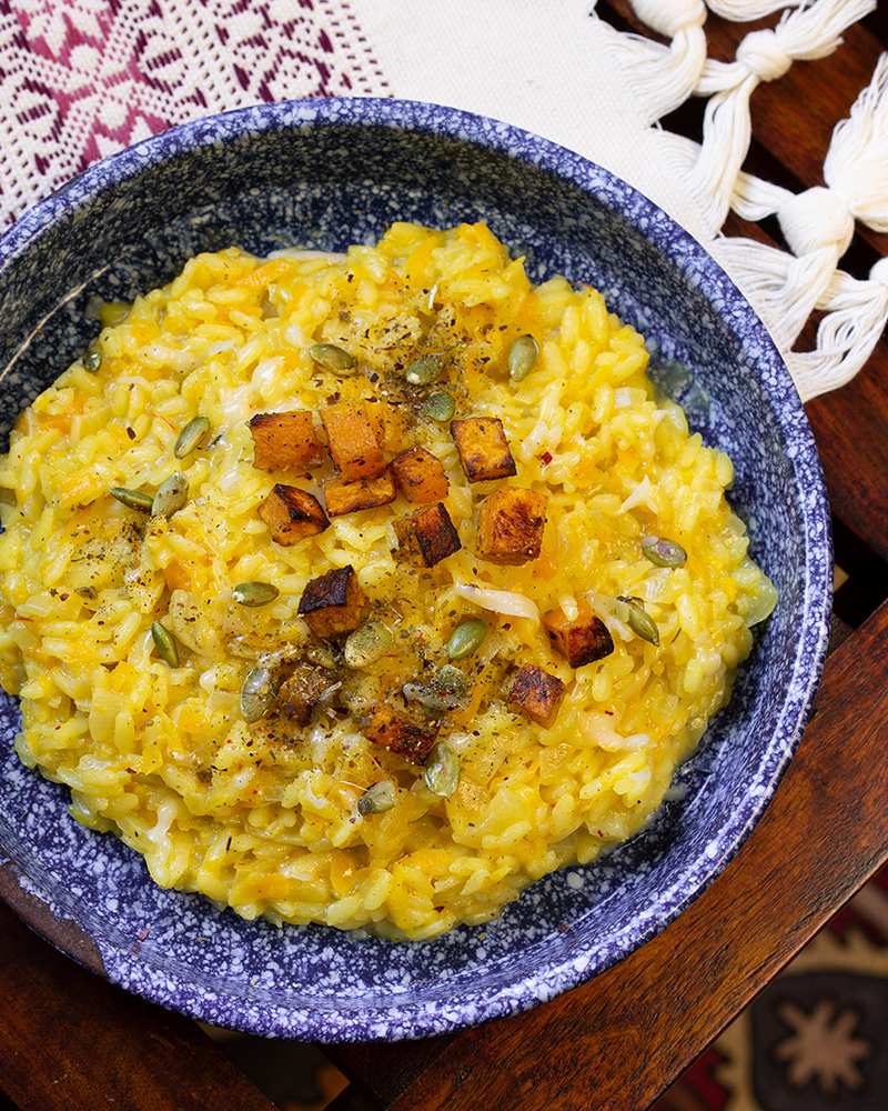 Squash and saffron risotto - Recipe | Spice Trekkers